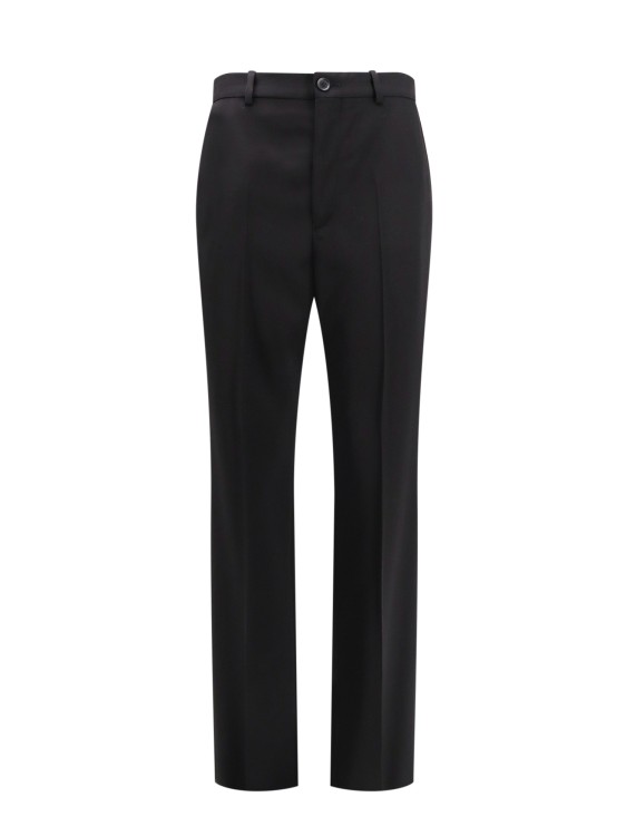 Balenciaga Slim Fit Wool Trouser In Black