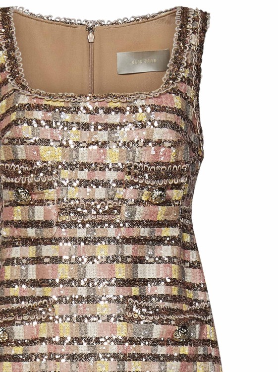 Shop Elie Saab Camaleonte Short Dress In Brown