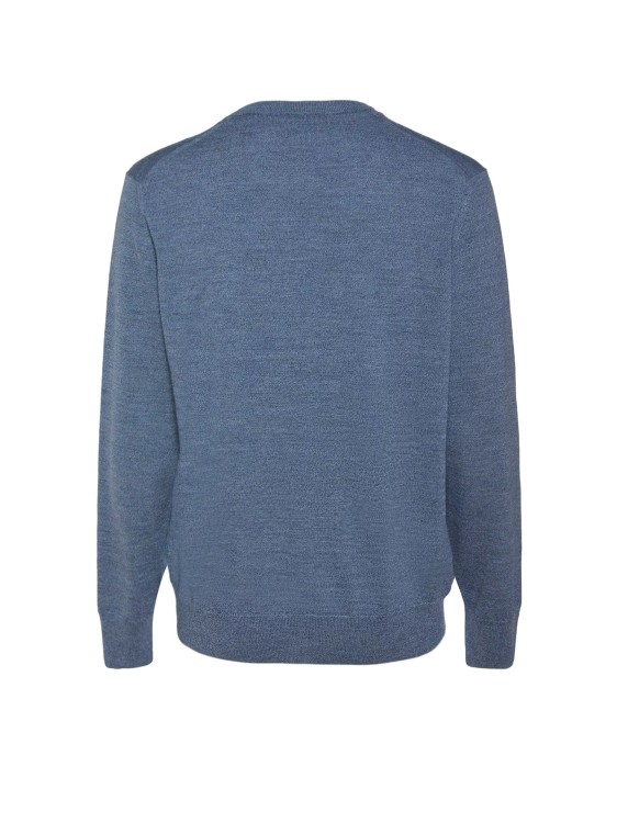 Shop Etro Wool Sweater With Embroidered Logo In Blue