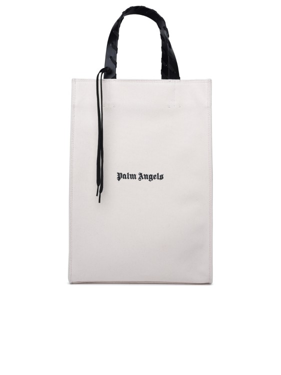 Palm Angels Ivory Cotton Tote Bag In White