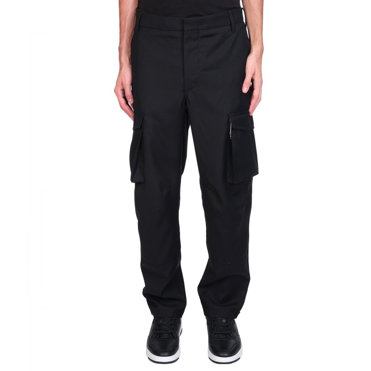 Shop Givenchy Cargo Pocket Trousers In Black