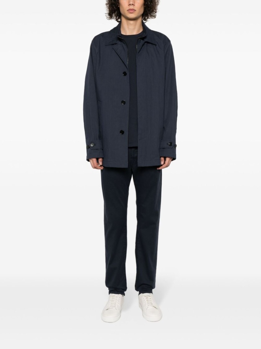 Fay Morning Button-up Jacket In Blue