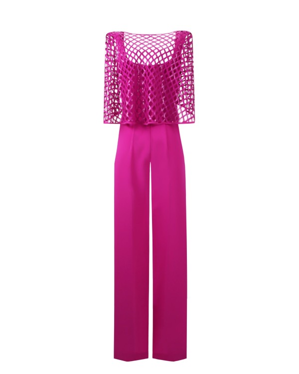 Shop Gemy Maalouf Corset Jumpsuit With Cape - Jumpsuits In Pink