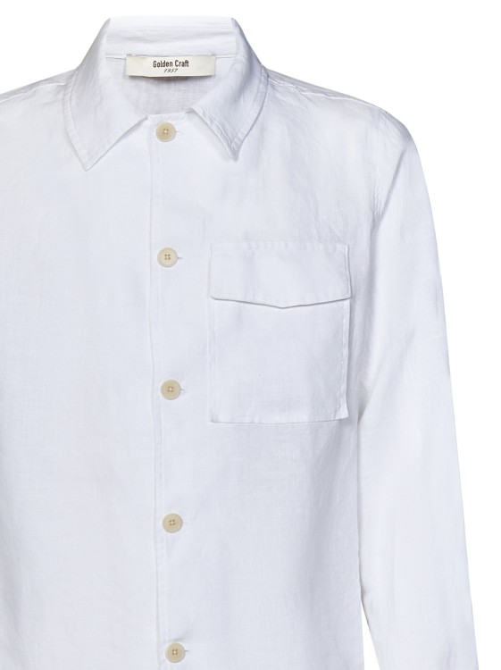 Shop Golden Craft White Linen Overshirt