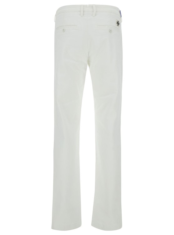 Shop Jacob Cohen Bobby' Slim White Pants With Logo Patch In Cotton