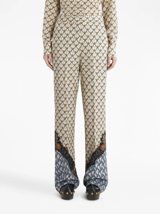 Shop Etro Multicolored Floral Palazzo Pants In Neutrals