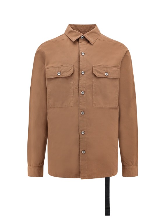 Shop Drkshdw Organic Cotton Shirt With Iconic Logoed Ribbon In Brown