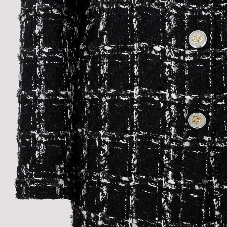 Shop Giambattista Valli Black And White Checked Bouclé Coat