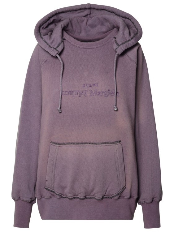 Shop Maison Margiela Purple Cotton Sweatshirt In Grey