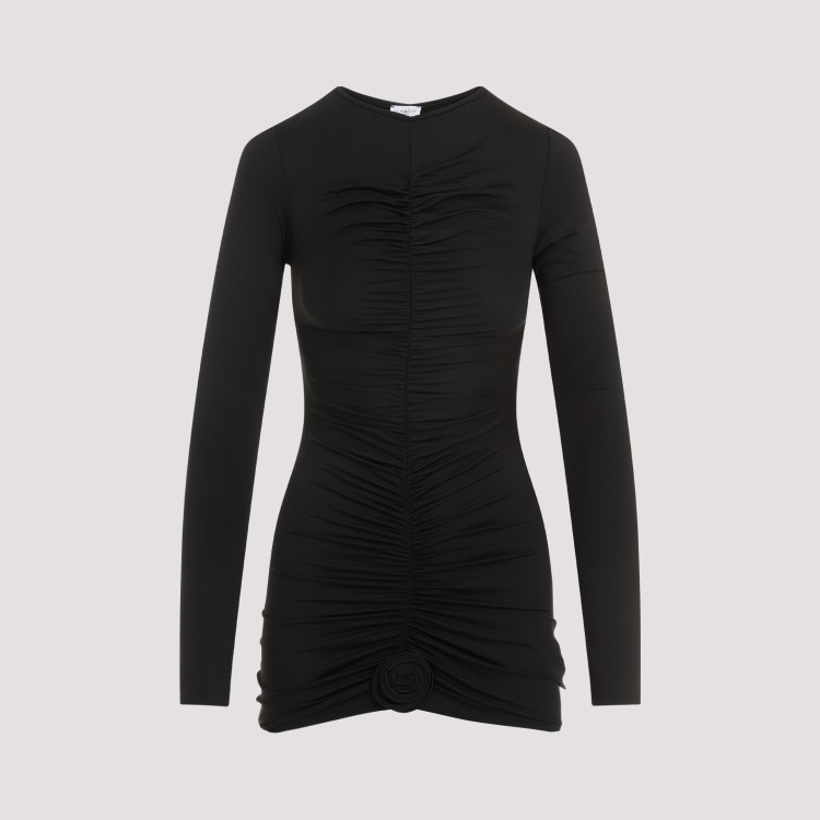 La Reveche Lillibet Draped Mini Dress In Black