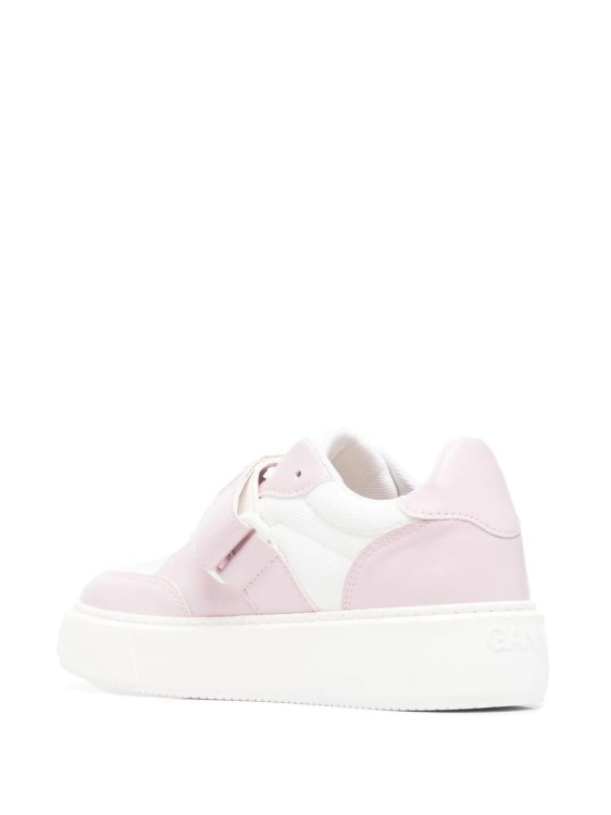 Shop Ganni Touch-strap Low-top Sneakers In White