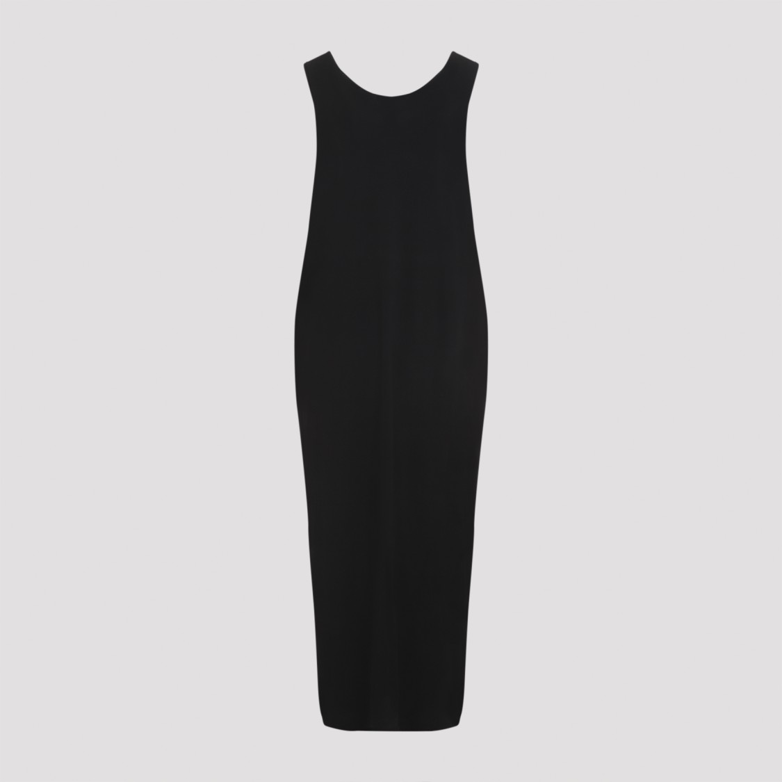 The Row Sleeveless Midi Dress With Viscose-polyester Blend In Black