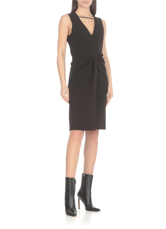 Shop Moschino Dress With Drape In Black