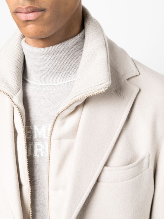 Shop Eleventy Beige Single Breasted Coat In White