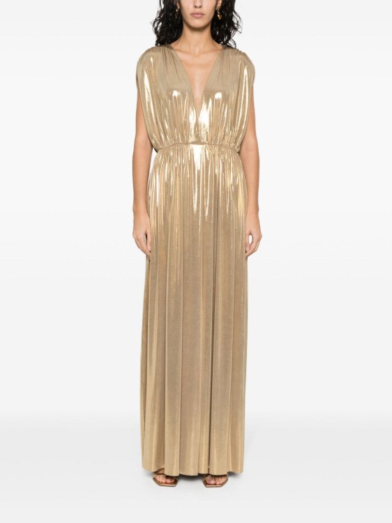 Norma Kamali Athena Maxi Gown In Gold