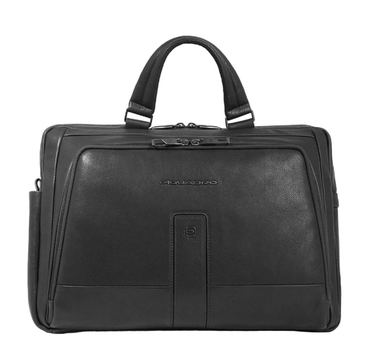 Piquadro Work Briefcase For Pc And Ipad Pro 12.9" In Black