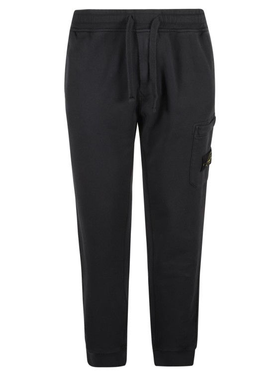 Stone Island Navy Blue Cotton Jersey Trousers In Burgundy