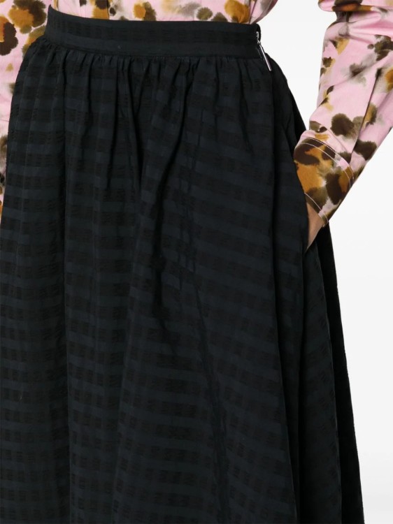 Shop Msgm Black Striped Midi Skirt