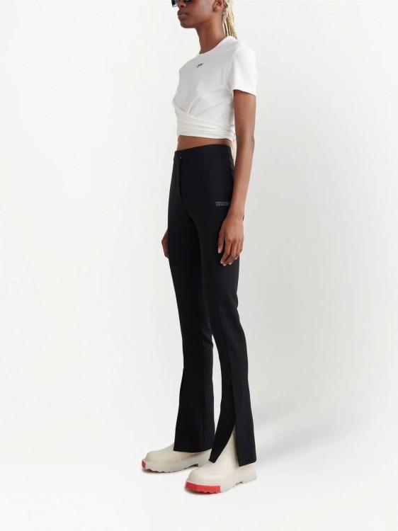 Shop Off-white High-waisted Tailored Trousers In Black