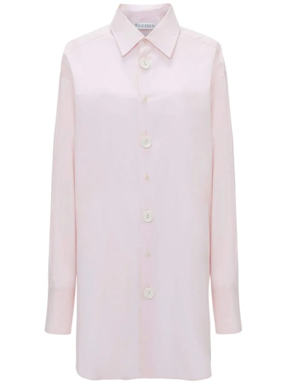 Jw Anderson Oversized Pink Shirt In White