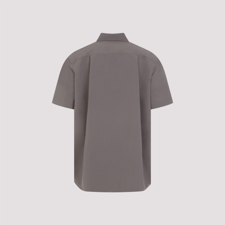 Shop Sacai Taupe Matte Taffeta Shirt In Grey