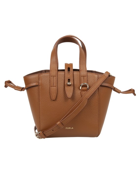 Shop Furla Mini Top Handle Bag In Brown