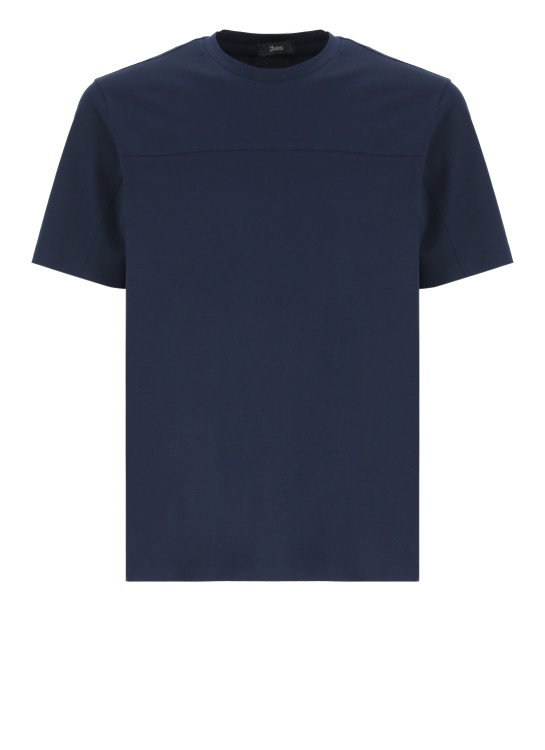 Shop Herno Blue Cotton Tshirt In Black