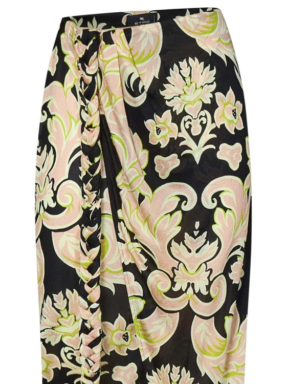 Shop Etro Long Sarong-style Black Light Viscose Jersey Wrap Skirt