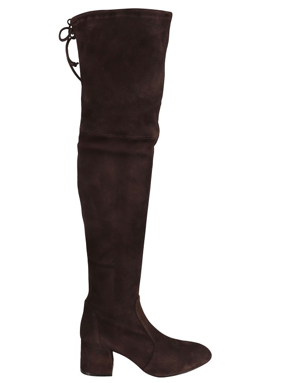 Stuart Weitzman Cedar Brown Above-knee Length Boots In Black