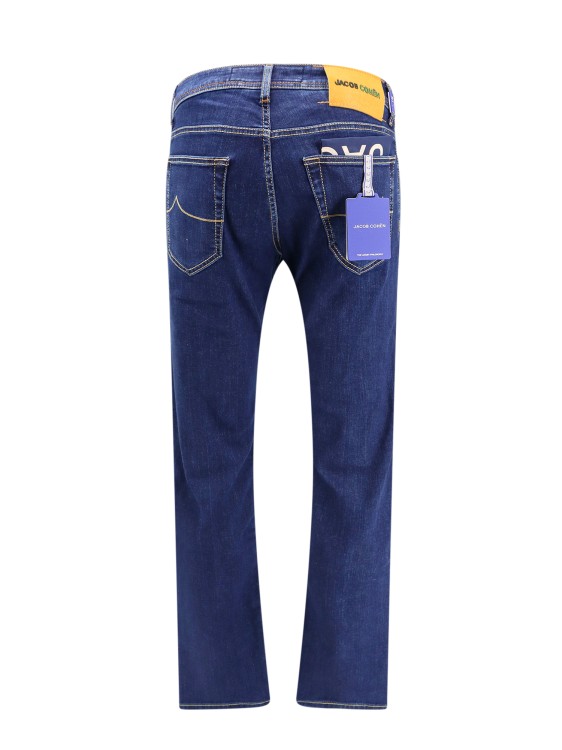 Shop Jacob Cohen Cotton Slim Jeans With Back Logo Patch In Blue