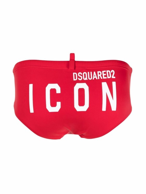 Dsquared2 Icon-print Swimming Brief In Red