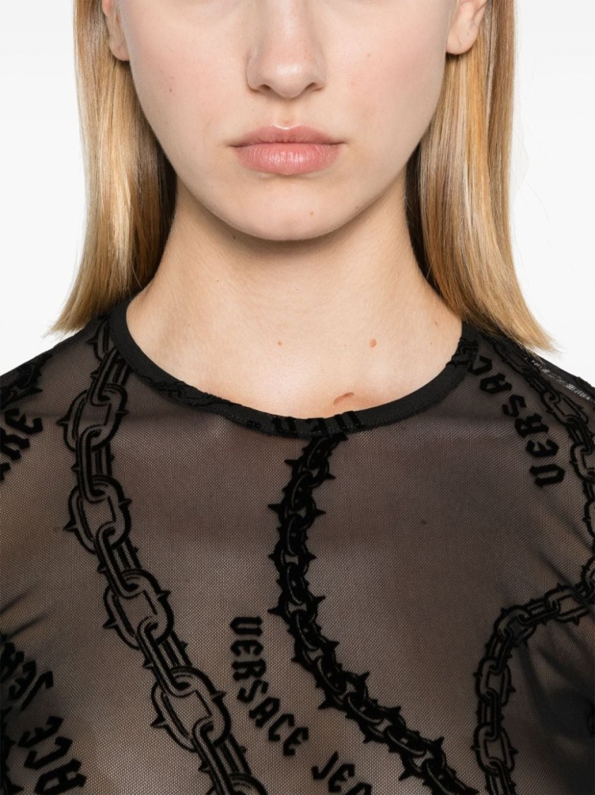 Versace Jeans Couture Top Black In Black