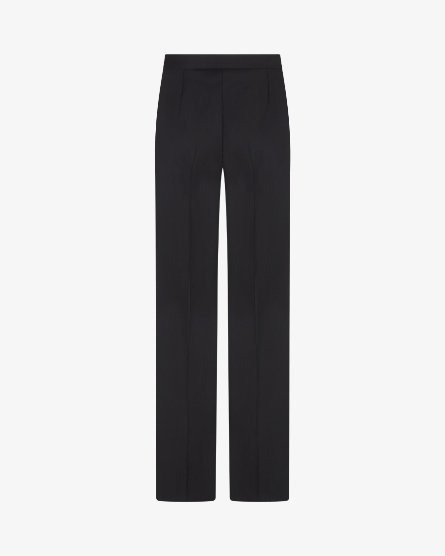 Serena Bute Wool Tapered Trouser - Black In Black