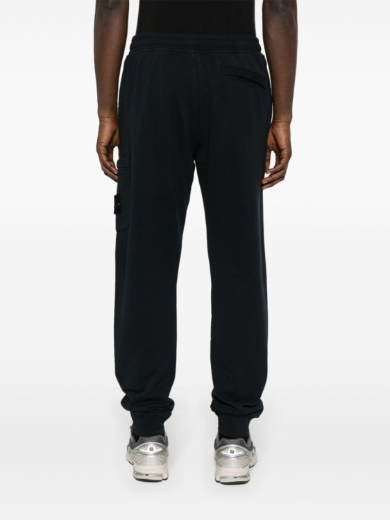 Shop Stone Island Compass Patch Cotton Track Pants In Black