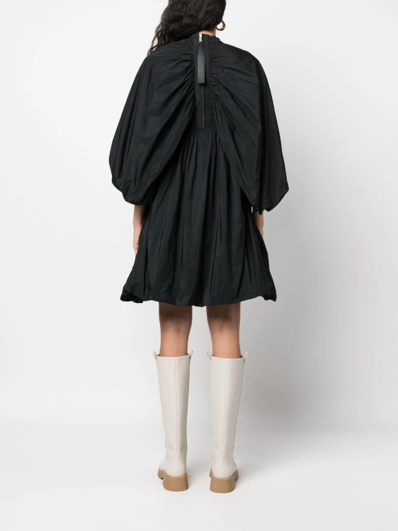 Shop Jil Sander Pleated Black Mini Dress