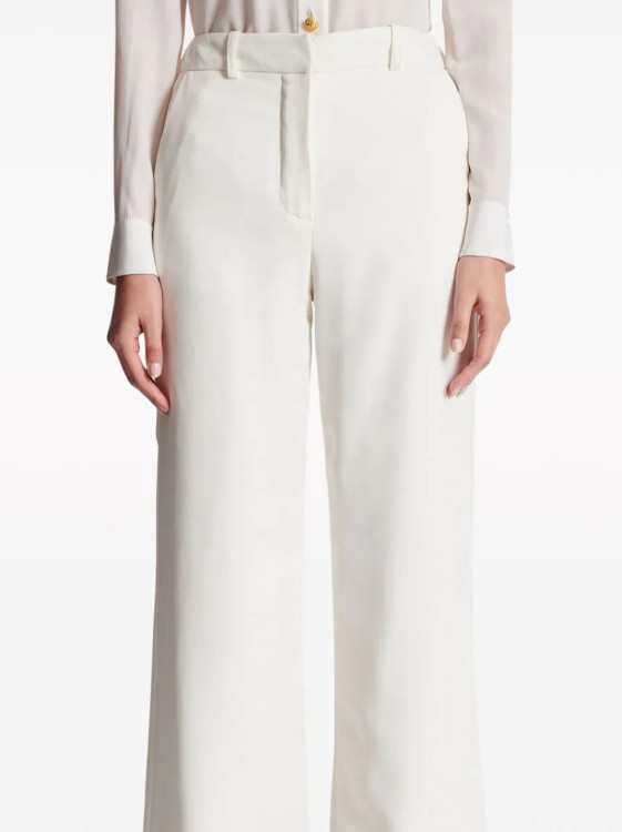 Shop Balmain White Crepe Pants