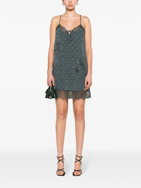 Shop Zadig & Voltaire Calissa Wings-jacquard Minidress In Grey