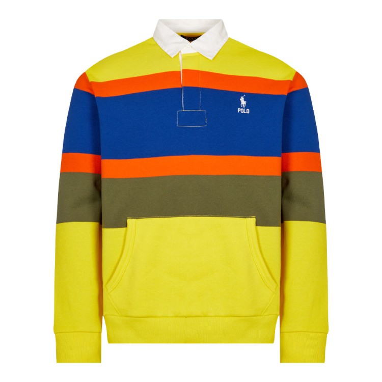 Polo Ralph Lauren Stripe Rugby Sweatshirt In Yellow
