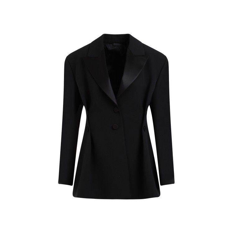 Givenchy Tricotine Wool Tuxedo Blazer In Black