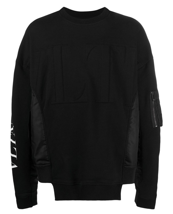 Shop Valentino Vltn Embossed Sweatshirt In Black