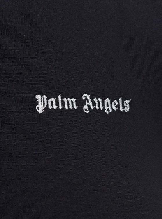 Shop Palm Angels Logo Cutout Mockneck Top Long Sleeves In Black