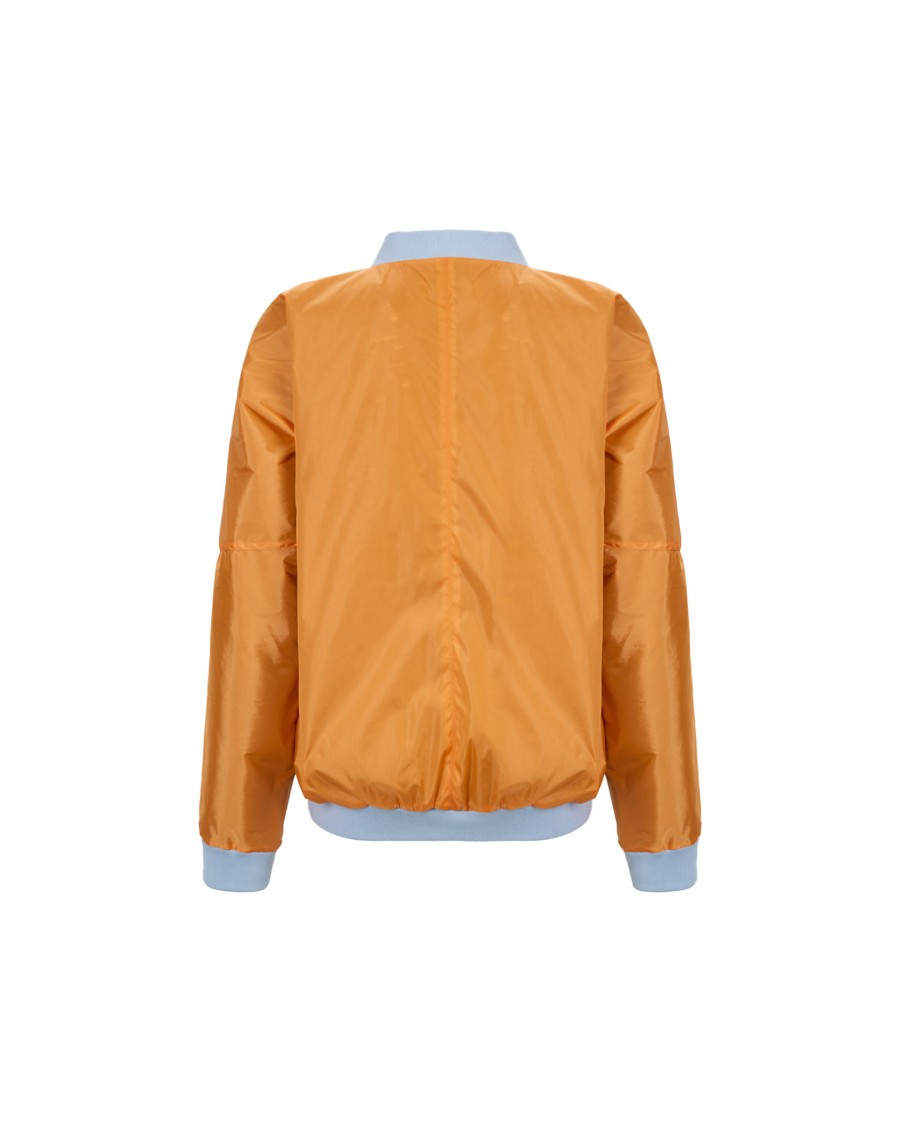 Takaturna Kinetic Bomber Jacket With Reversible Design And Elegant Rose Gold Zip In Blue