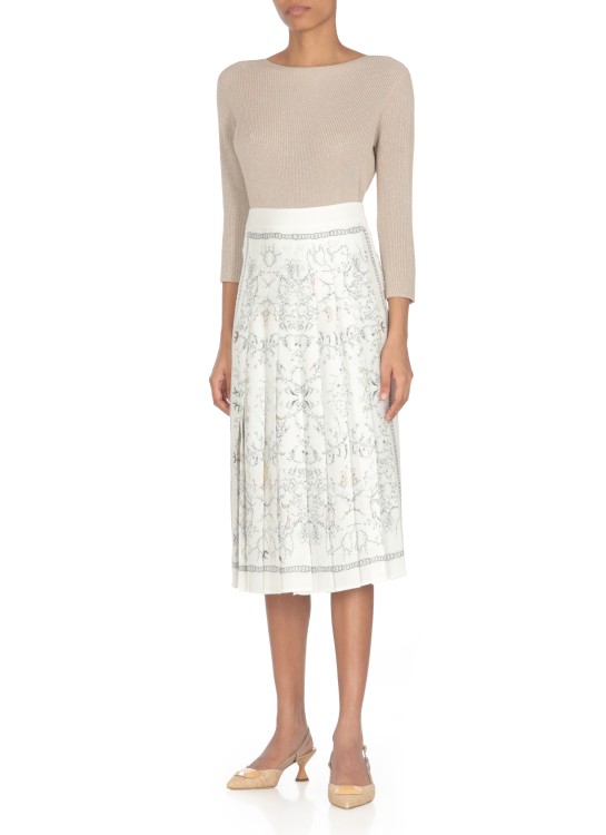 Shop Fabiana Filippi Silk Skirt In White