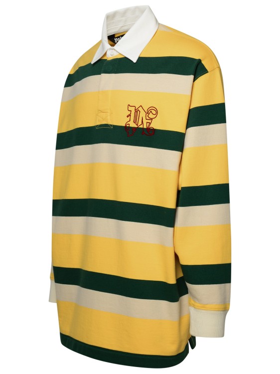 Shop Palm Angels M/l Rugby Monogram Pole In Yellow