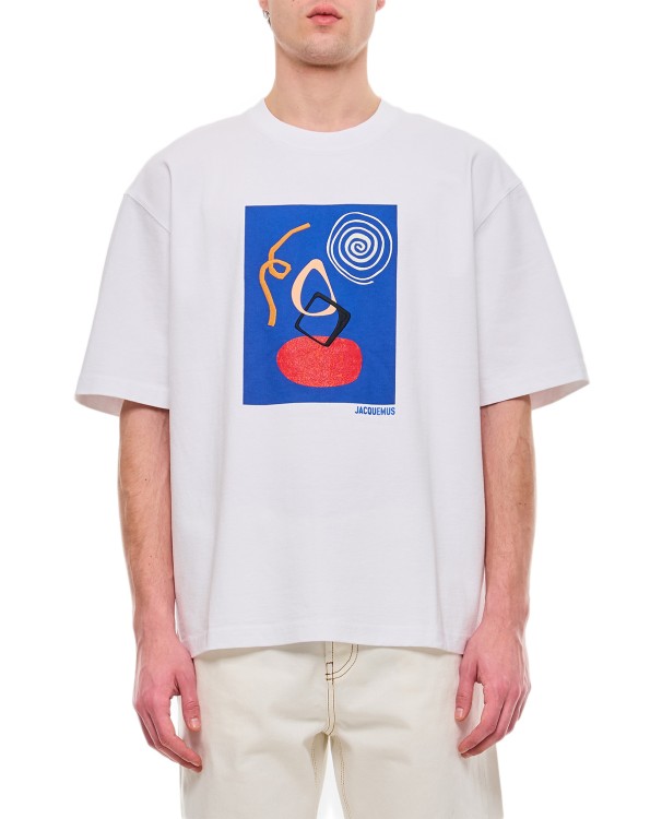 Shop Jacquemus Cuadro Cotton T-shirt In White