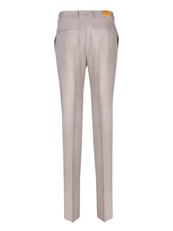 Shop Tagliatore Linen Trousers In White