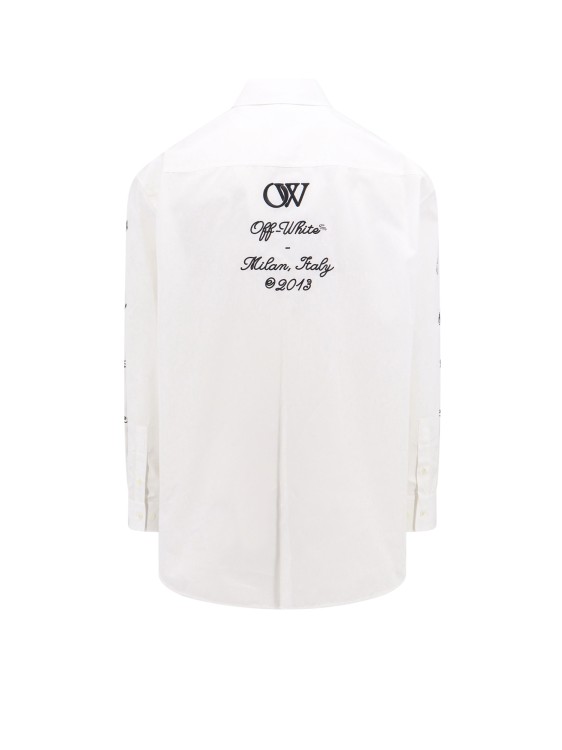 Shop Off-white Oversize Cotton Shirt With Logo 23 In White