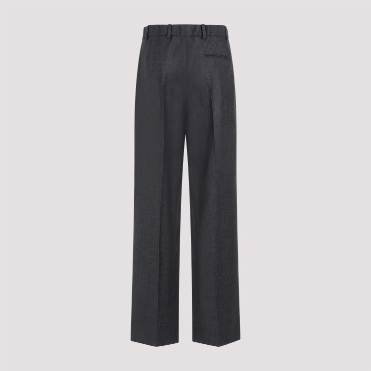 Shop The Row Roan Charcoal Melange Wool Pants In Black