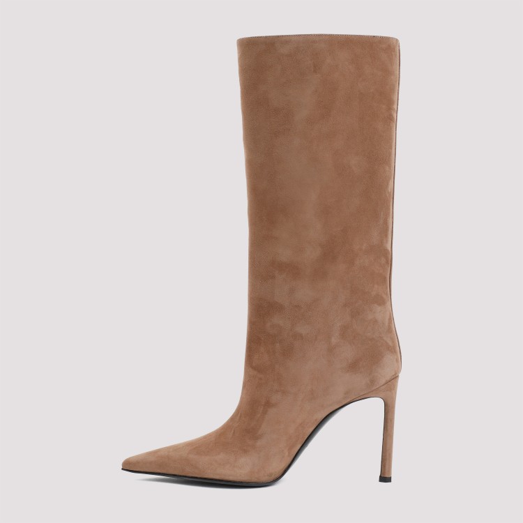 Shop Sergio Rossi Brown Noisette Suede Leather Liya Boots