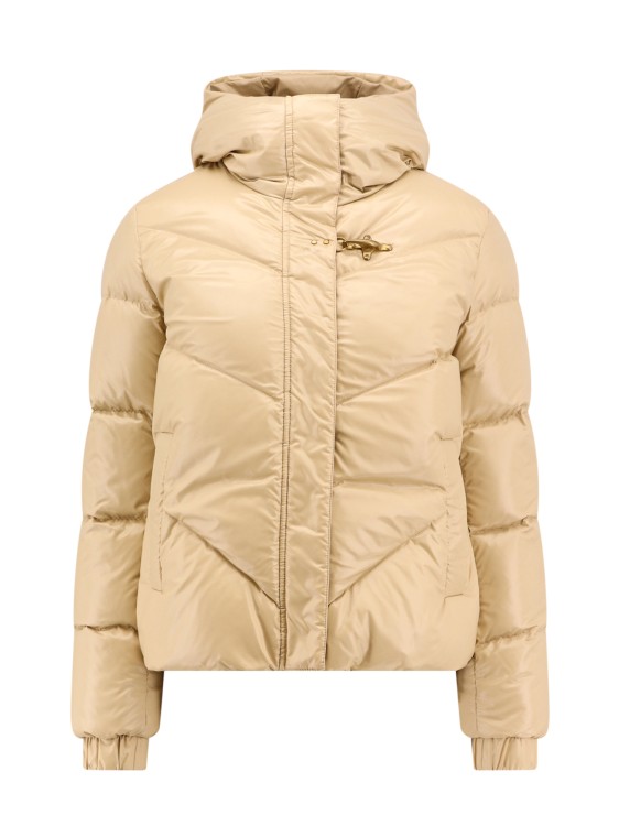 Shop Fay Padded And Quilted Jacket With Metal Hook In Neutrals